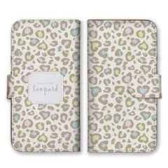 iPhone14Pro ケース 手帳型 アイフォン14 プロ スマホケース ヒョウ柄 豹柄 レオパード アニマル かわいい 可愛い 淡い パステルカラー おしゃれ カラー01