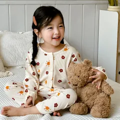 部屋着 ルームウェア キッズ パジャマ 上下セット 綿 寝間着 女の子 男の子 ガールズ 小学生 長袖 子供服 トップス パンツ カジュアル 快適 肌触りがいい 春 夏 秋manhan06