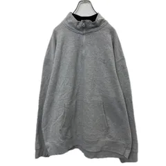 Champion ハーフジップ ロゴスウェット トレーナー 2XL ライトグレー チャンピオン 裏起毛 プルオーバー 古着卸 アメリカ仕入 a709-5439
