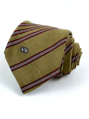ヴァレンティノ・ガラヴァーニ ネクタイ ストライプ柄 ロゴ ウール/シルク ブランド メンズ カーキ Valentino Garavani 【中古】