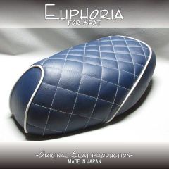 □【DIO ディオ AF34 AF35 SR ZX】張替え済♪　カスタムシート　紺/白　ダイヤ柄《Euphoria》□K60532