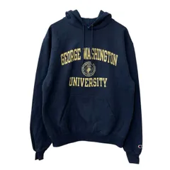 Champion プリントスウェット トレーナー L～ ネイビー チャンピオン フーディー プルオーバー トップス 古着卸 アメリカ仕入 a708-6100