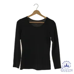 【訳アリ】 トップス Tシャツ Uネック シンプル カジュアル 綺麗め 長袖 レディース ブラック 901-10322 送料無料 古着