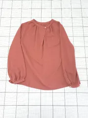 ◇ Θ MICHEL KLEIN ミッシェルクラン 長袖 アシンメトリーネックブラウス サイズ38 レッド系 レディース E  【1508270000397】