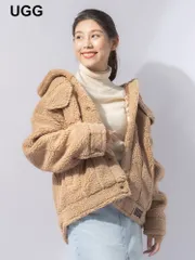アグ オーストラリア レディース ボアジャケット UGG Australia ロゴ ボアブルゾン ブランド アウター ブルゾン ボア もこもこ UGGL1113951 ロゴ (ブラウン)のサムネイル