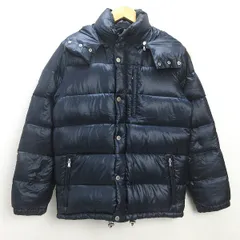 H■ユナイテッドアローズ/UNITED ARROWS リアルファー付き フーディダウンジャケット【S】紺/MENS■110【中古】