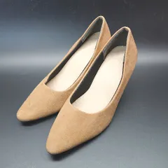 ◇ menue スエード ポインテッドトゥ カジュアルフォーマル パンプス サイズ22.0 ブラウン レディース E  【1304050029851】