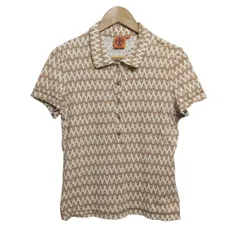 新品未使用  ☆ TORY BURCH フリルカラー半袖ポロシャツ シルクフロント-ポロシャツ-