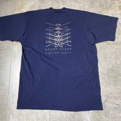 【90s・usa製】HONORS  Tシャツ  XL size  ネイビー  半袖  オールドポケT  バックプリントTシャツ  シングルステッチ  古着