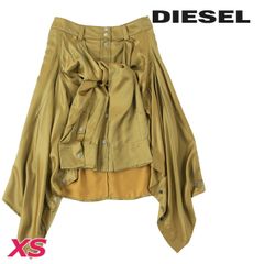 新品 DIESEL ディーゼル シルクフェイクシャツ巻き膝丈スカート - メルカリ