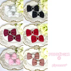 リボン♡ヘアクリップ♡量産型♡地雷系♡フリルリボンミニ1 ①