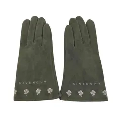 ジバンシィ GIVENCHY ロゴ クローバー 刺繍 シープレザー スエード 手袋 グローブ レディース  21cmのサムネイル