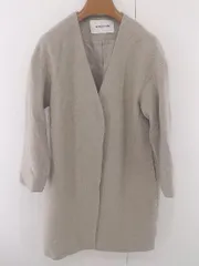 ◇ NATURAL BEAUTY BASIC ノーカラー 長袖 コート サイズS ベージュ系 レディース E  【1304120001091】