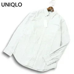 【新品 未使用】 UNIQLO ユニクロ 通年★ 長袖 オックスフォード スリムフィット ストライプ シャツ Sz.M メンズ 灰