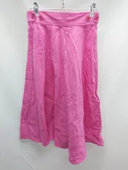 ◇ alicia PAGEBOY アリシアページボーイ 無地 ウエストゴム ひざ丈 フレア スカート サイズF ピンク レディース E  【1304050021947】