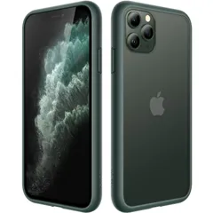 耐衝撃性ミリタリーグレードの落下防止 つや消しの半透明の背面電話カバー 6.5インチ Max) 指紋防止 Pro (11 iPhone11ProMax (濃い緑色) マットケース JEDirect
