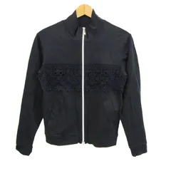 キャロウェイ ブルゾン ジャケット スポーツ ゴルフウエア アウター 日本製 黒 レディース Mサイズ ブラック×ネイビー Callaway 【中古】