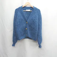 ◇ ⊇ ZARA ザラ 無地 長袖 ニットセーター サイズM ブルー系 レディース E  【1505220008656】