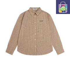 Miu Miu風 イエローチェック シャツ [本日特価|新品未使用品]-WT0輸入