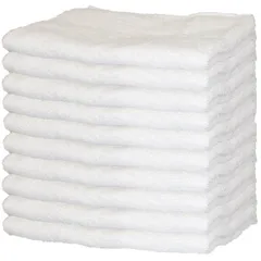 【数量限定】【まとめ買いセット】綿100% フェイスタオル 白10枚組 34×84cm