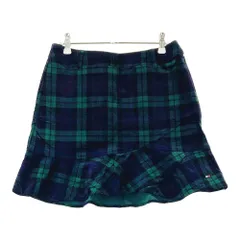 サイズ：L TOMMY HILFIGER GOLF トミー ヒルフィガーゴルフ  ストレッチ フレアスカート チェック柄 グリーン系 [240101366280]# ゴルフウェア レディース ストスト
