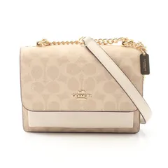 コーチ COACH ショルダーバッグ ミニ クレア シグネチャー CW206 IMXDM サンド/チョーク PVCコーティングキャンバス レザー ミニ クレア ショルダーポーチ レディース