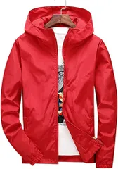 Neiman(ニーマン) メンズ 長袖 ウインドブレーカー 登山 薄手( レッド,  3XL)