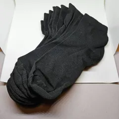 シンプルデザイン 薄手 くるぶしソックス（18-20cm）6足セット ブラック【FUGOUDE】