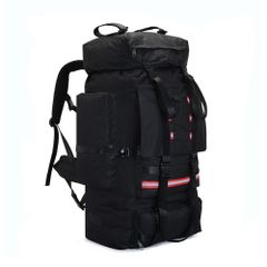 Black 130L Backpack, Ideal for Travel, Excursions, Mountaineering, and Emergency Preparedness. Large Capacity, Military-Style Backpack for Hiking, Mountaineering, and Emergency Preparedness. Perfect as a daypack or camping backpack.