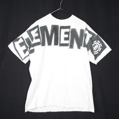 【肩幅50cm】ELEMENT エレメント グラフティロゴ ヴィンテージ風 プリント 半袖Tシャツ Lサイズ ホワイト コットン100% US古着【湘南倉庫】メンズサイズ　白Tシャツ　T42
