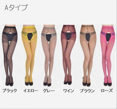 ストッキング パンスト 穴あき パンティ部レス ガーター風 パンティストッキング レディース 女性用 婦人用 蒸れにくい セクシー 無地 単色