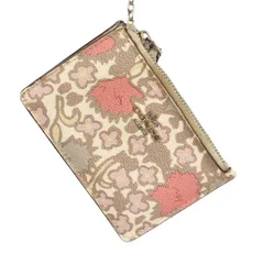 COACH コーチ M1677 57870 花 フラワー総柄★ カード コイン ケース ミニポーチ 財布 パスケース Sz.F レディース