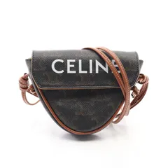 セリーヌ CELINE ショルダーバッグ トリオンフ トライアングル ミニ PVCコーティングキャンバス レザー トリンオフ トライアングル ミニショルダーバック レディース