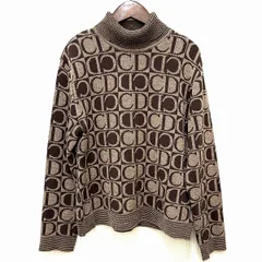 #wnc クリスチャンディオール ChristianDior ニット・セーター 38 茶 ベージュ ロゴ タートルネック シルク混 レディース [798341]のサムネイル