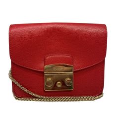 FURLA メトロポリス ショルダーバッグ オレンジ チェーン - メルカリ