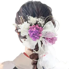 [JZOON] 髪飾り 成人式 卒業式 和装 結婚式 袴 着物 浴衣 振袖 ドライフラワー プリザーブドフラワー 花嫁