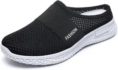 [レリカ] Le Li Ca 軽量 かかとなし スニーカー カジュアル スリッポン ローファー キャンパス 履きやすい 通気性 シューズ レディース ナース ウォーキング 23.5～24.0cm(ブラック,  23.5～24.0 cm)