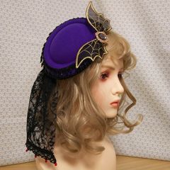 Fairy Mead◆Vampire Jewel トークハット◆パープル 紫 黒