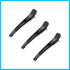 【特価商品】メンズ レディーズ ヘアピン ヘアクリップ 美容師 プロ用 ダッカール 前髪 髪留め クリップ ブロッキング 跡がつかない KISARG ヘア ピン 大きめ 3本セット入り ブラック