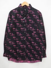THE BEATLES COMME des GARCONS ザ ビートルズ コムデギャルソン VZ-B011 ロゴ総柄 ボタンダウンシャツ　未使用美品　L