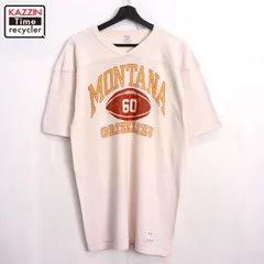 80s USA製 vintage Champion カレッジ アメフト プリント フットボールＴシャツ メンズ 表記Lサイズ