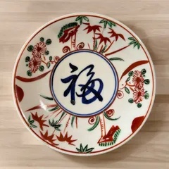 角皿 金彩 色絵付け 歪みあり 松竹梅 人物 船 小鳥 紅葉 5脚 江戸時代