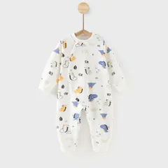 ☆ キョウリュウ ☆ 73cm ☆ ロンパース 長袖 ベビー服 ロンパース 前開き 長袖 カバーオール ボディスーツ 赤ちゃん 新生児 女の子 男の子 子ども キッズ 部屋着 パジャマ ルームウェア おしゃれ かわいい 綿 コットン スナップボタン 肌着 下着