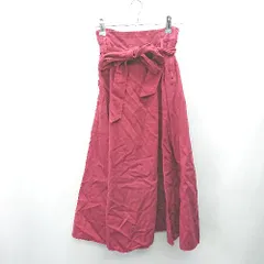 ◇ Θ IENA イエナ ウエストゴム　コットン100% マキシ フレアー スカート サイズM レッド レディース E  【1409240036593】