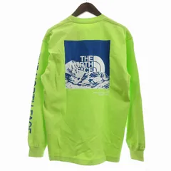 ザノースフェイス THE NORTH FACE タグ付き ロングスリーブグラフィックティー Tシャツ ロンT 長袖 NT32231 ロゴ プリント M 黄緑