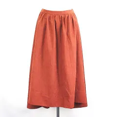 コエ KOE スカート ボトムス ロング丈 ギャザー エステルドビー ヘムスカート フィッシュテール イージー M テラコッタ ※EKM
