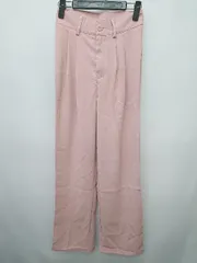 ◇ ◎ ●未使用● me+em select<!-利用不可文字-!>ミームセレクト タグ付き タックパンツ サイズS スモークピンク レディース P  【1406180039257】