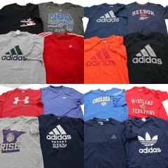 古着卸 まとめ売り スポーツブランドMIX 半袖Tシャツ 16枚セット (メンズ L ) アディダス リーボック 中古 古着 NA1028