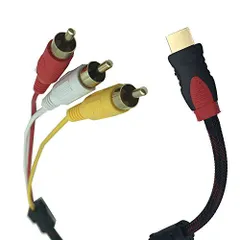 Like-You HDMI AM TO 3RCA 変換ケーブル 金メッキ コンポーネント オス テレビ ビデオ端子 1.5m