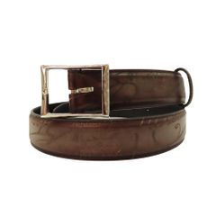 【中古】BERLUTI ベルルッティ L0139 カリグラフィ スクリット レザーベルト レザー ブラウン メンズ サイズ:90-36 A2404623【無料ギフトラッピング承ります】